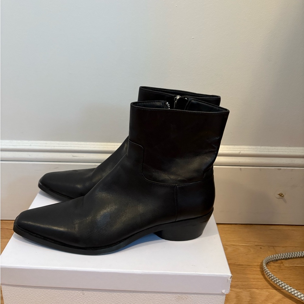 Black Leather Ankle Boots